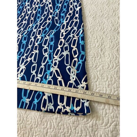 J. McLaughlin Maxi Dress XS Blue Chain Print Sleeveless V-Neck Long Dress - Picture 12 of 13